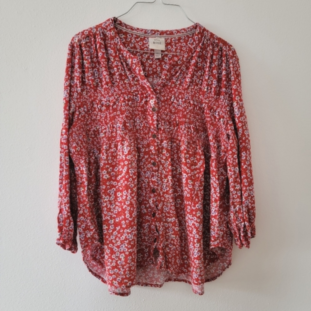 Knox rose flowers women's shirt size XL